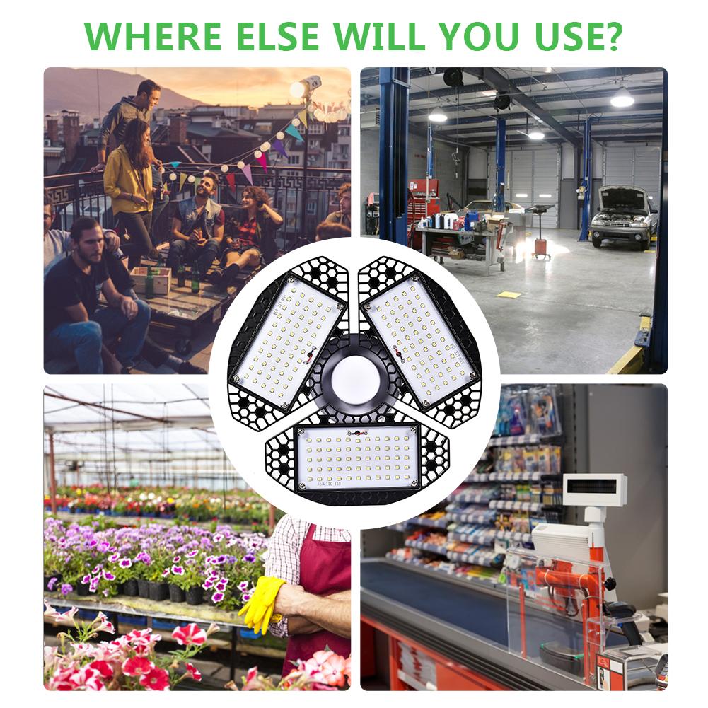 Led lampe de Garage déformer industrie lampe E27/E26 haute baie lumière 60/100W atelier Parking étanche entrepôt plafonnier 85-265v