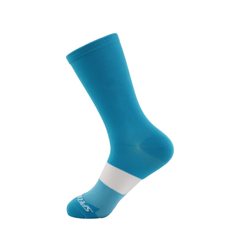 Women Men Cycling Sport Socks Breathable Spring Summer Riding Climbing Hiking Socks Stocking: Blue