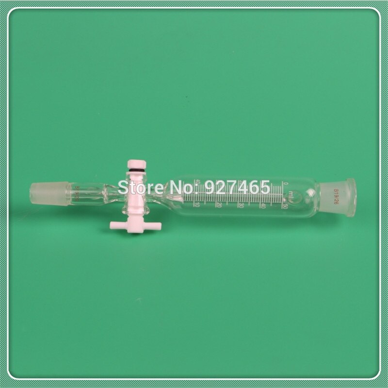 50ml Constant Pressure Funnel,Separatory Funnel Constant Pressure with PTFE stopcock and scale,19/26 joint
