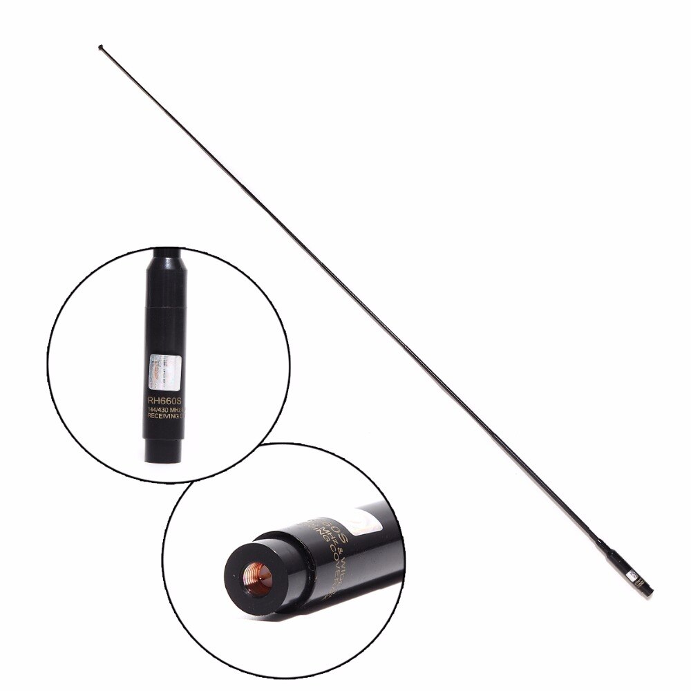 Abbree RH-660S Sma-Male High Gain Dual Band 144/430 Mhz Telescopische Antenne Voor Yaesu VX-1R VX-2R VX-3R VX-5R VX-6R Twee-weg Radio