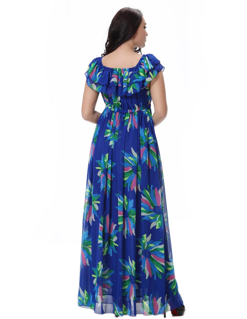 Vestido bohemio de playa de verano para mujer, vestido Maxi de corte imperio y largo hasta el suelo de talla grande 6XL
