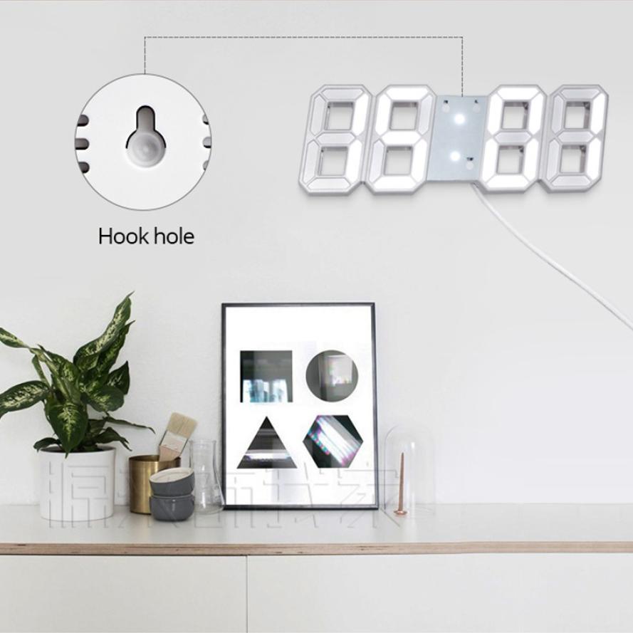 3d digitalt ur førte stor skærm temperatur elektronisk ur væghængende boligindretning bord desktop ur lysstyrke justerbar