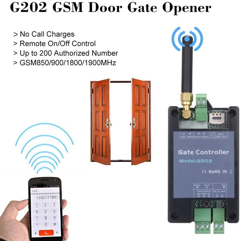 GSM 3G 4G Gate Opener Relay Switch Home Alarm System Security Remote Controller Phone Wireless Door Access Opener By Free Call