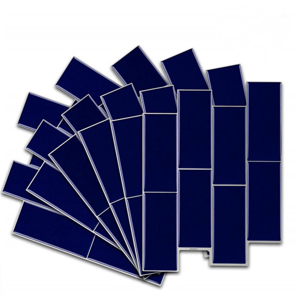 3D Self Adhesive Mosaic Wall Tiles Kitchen And Bathroom Backsplash Peel and Stick Wall Sticker Blue Subwy Wall Tile Sticker