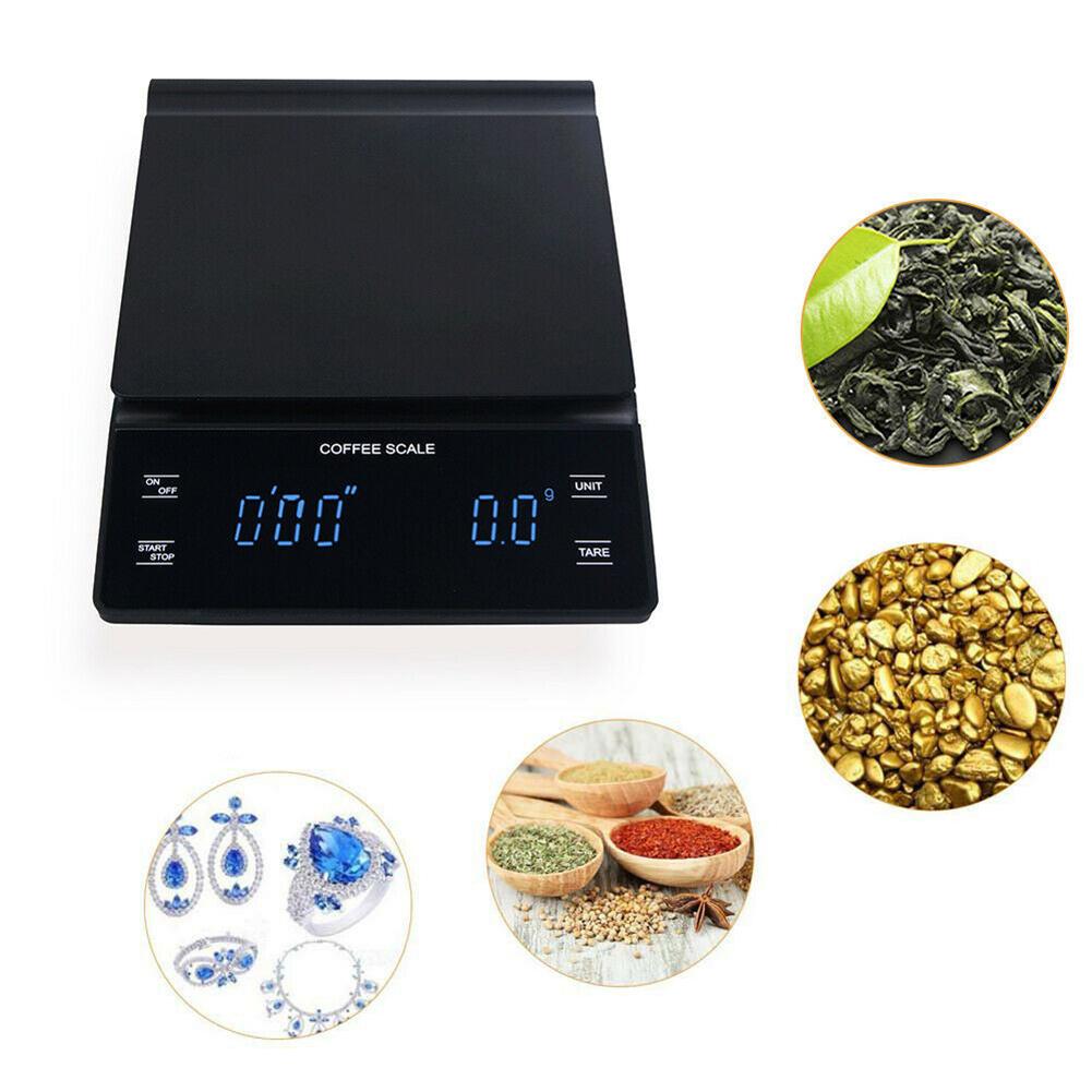 Kitchen Coffee Scale With Timer 3kg/0.1g High Precision Pour Over Drip Espresso Scale Hand Punching Digital Touch Scale