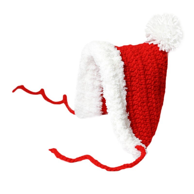 Hand-Gebreide Kerst Hoed Voor Hond Kat Cap Winter Warm Pluche Gebreide Leuke Beanie Kerst Cap: B / M