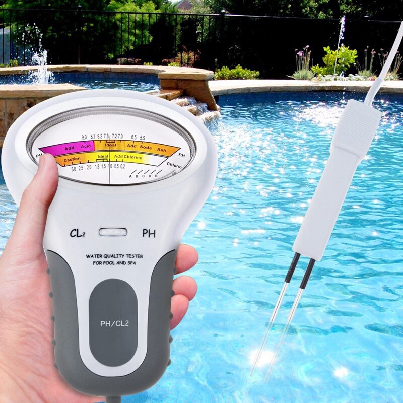 Ph & chlor  cl2 niveau meter tester test monitor swimmingpool spa vand monitor analyse: Default Title