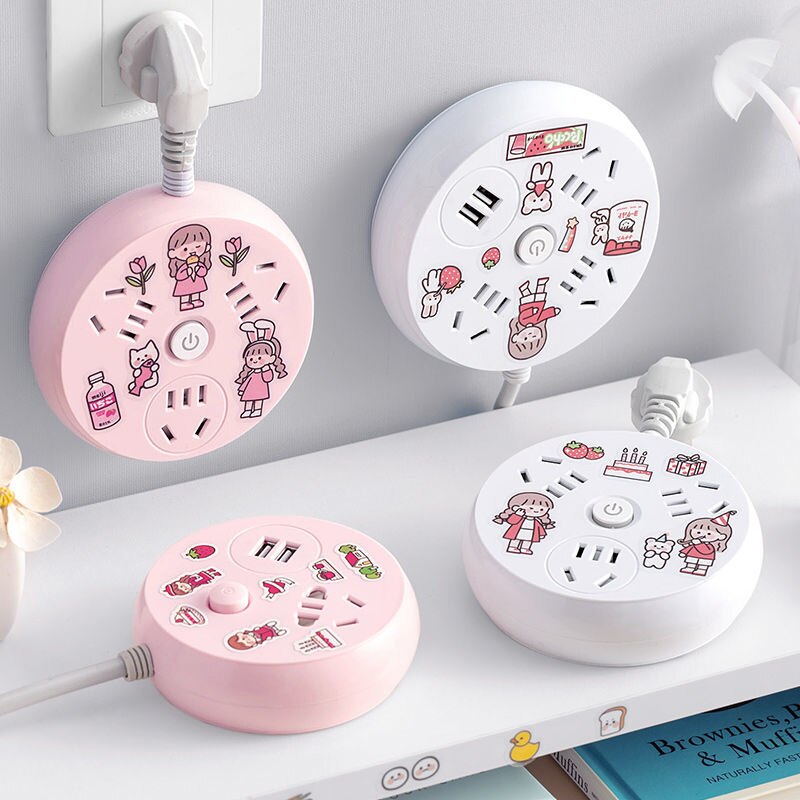 Multifunctional Socket USB Plug Board with Long Line with Safety Door One Turn Multi Converter Plug Board Light Switch Plate