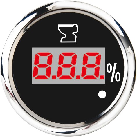 52mm Marine Boat Sewage Level Gauge Waterproof Holding Tank Level Gauge Fit Water Sender Unit Water Level Sewage Sensor 12V/24V: Black