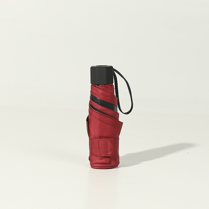 Nano Umbrella Pocket Umbrella Sunscreen Mini Umbrella Super Light and Small Manual Folding Umbrella Clear Umbrella: Red