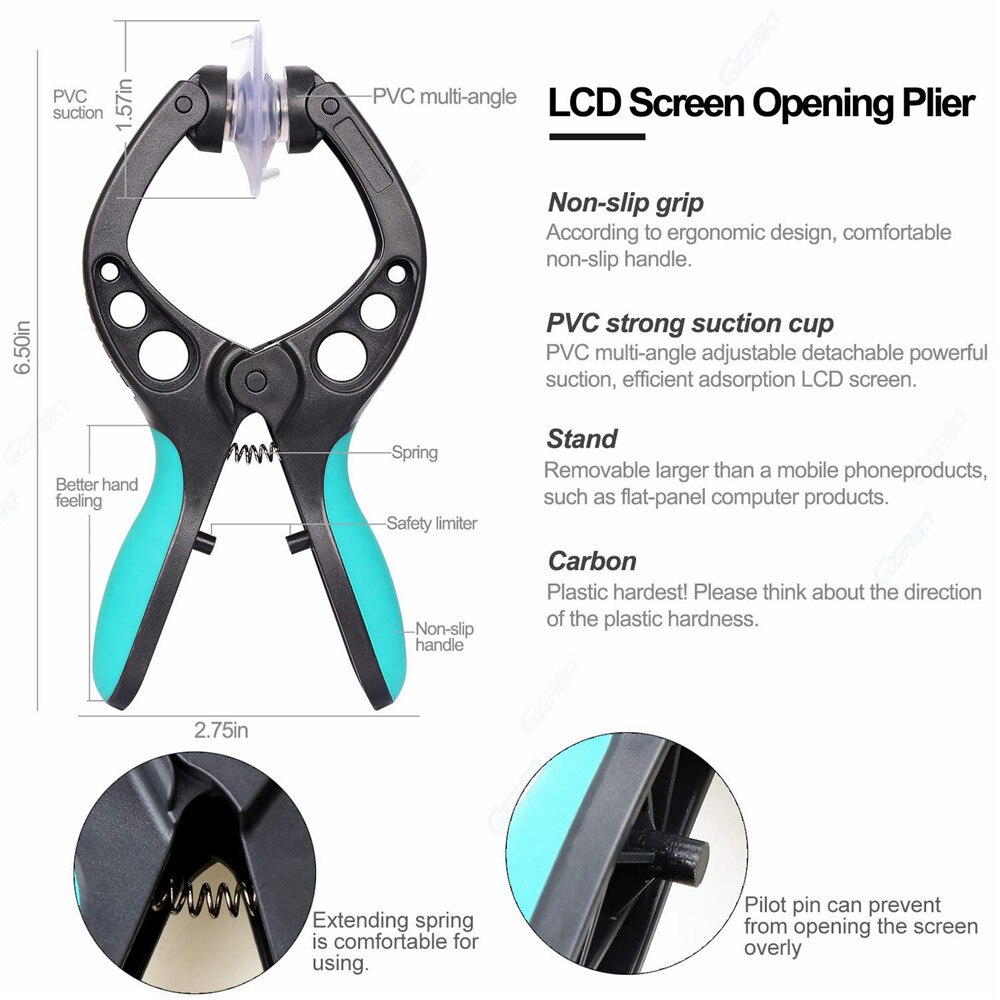 Gzerma ventosa alicate lcd abridor de tela do telefone móvel tela lcd ferramentas de abertura para iphone samsung smartphone ferramentas de reparo diy