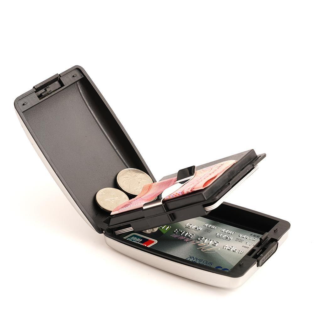 Aluminium bankkort blokering hårdt etui tegnebog kreditkort anti-rfid scanning beskytte kortholder