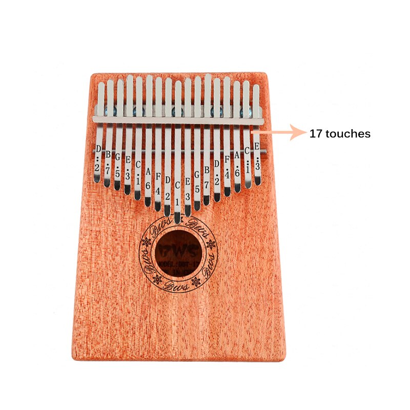 Kalimba 17 Key Thumb Piano Mahogany Wooden Mbira Musical Instrumentos Musicales 17 Keys Instruments Calimba Machine: Wood color