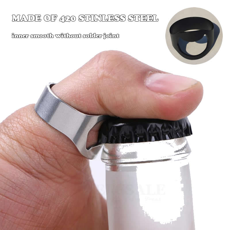 Abridor de garrafa criativo de aço inoxidável, 22mm, portátil, formato de anel, abridor de cerveja, ao ar livre, edc, cozinha doméstica, dropshipping