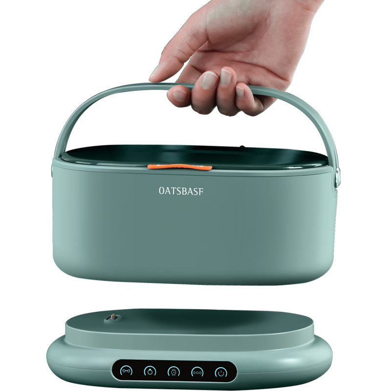 500ml Portable Ultrasonic Cleaner Household Commercial Cleaning Machine 4 Cleaning Modes 45000HZ Glasses Jewelry Tools Cleaner: Green