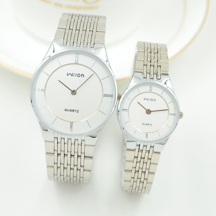 Wilon Vrouw Man Paar Eenvoudige Leisure Zakelijke Horloges Volledige Roestvrij Staal Horloges Horloge Quartz Horloge 2 Pin Klok