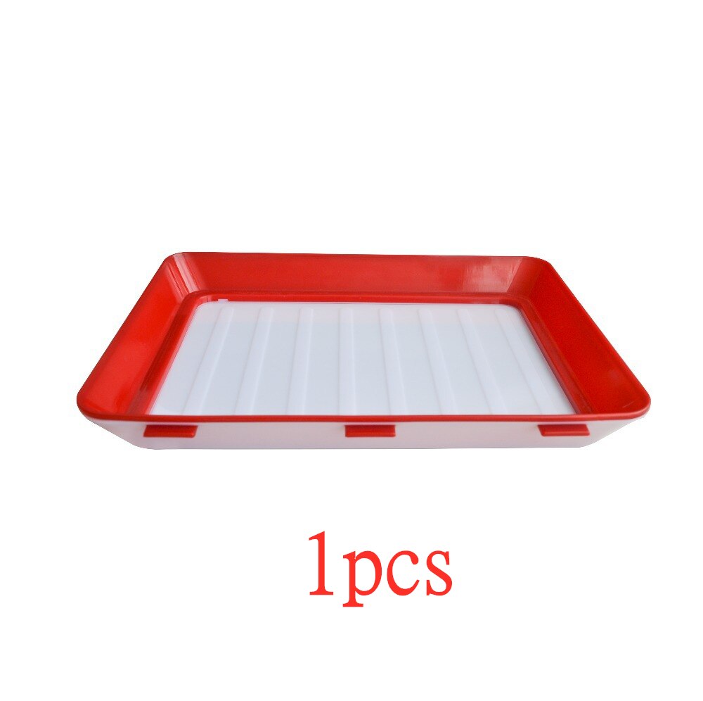 Bandejas de almacenamiento de alimentos apilables, bandeja elástica de conservación de alimentos, reutilizable, para mantener fresco el refrigerador, contenedor de almacenamiento de alimentos de cocina: 1pcs