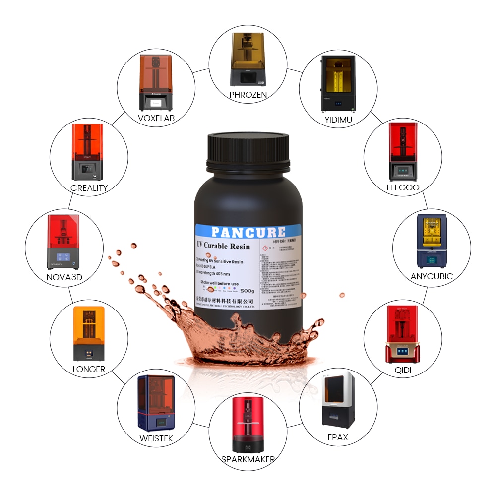 PANCURE 3D Printer Rapid Resin LCD DLP SLA UV-Curable 405nm Photopolymer Printing Liquid 500g 1000g