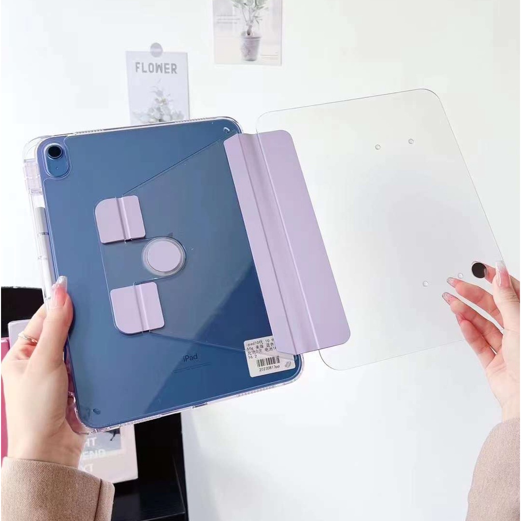 Funda acrílica giratoria transparente para iPad Air 11 2024 Air 6th 5 4 Pro 11 10th 10,9 10,2 9th 8th 7th funda con soporte con ranura para bolígrafo