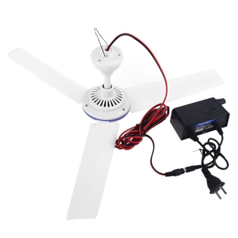 US Plug AC 100-240V 12V Adjust Speed Household Ceiling Cool Fan Tent Hanging Fan Q1JC
