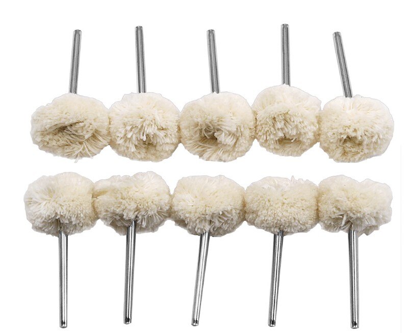 10pcs 2.35 Shank Wool Polishing Wheel Brush Burrs Rust Removal Carving Tool Durable And Practical To Use