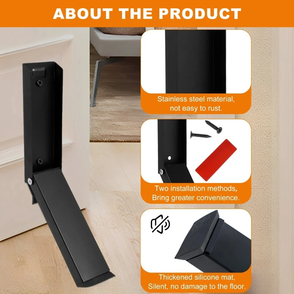 Stainless Steel Door Stopper Metal Gate Blocker Windproof Gate Blocker Anti-collision Door Gap Blocker Sturdy