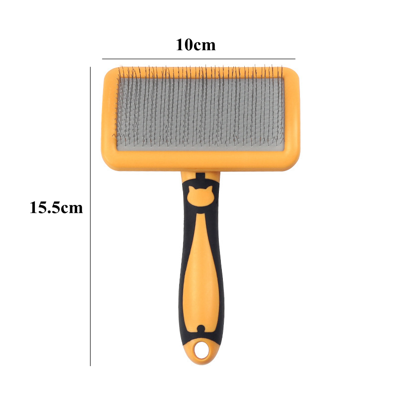 Cepillo para perros, peines de acero inoxidable para perros, cepillo de masaje para el cuidado de perros, utensilio para eliminar el pelo de mascotas, Herramientas de limpieza, peine para gatos con mango suave: Gris