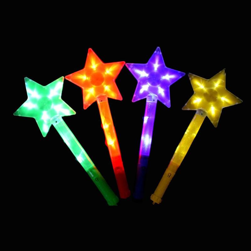 Five Pointed Star Flash Stick Light Growing Stars Rod Party Children Electronic Telescopic LED Magic Star Wand Flashing Sticks