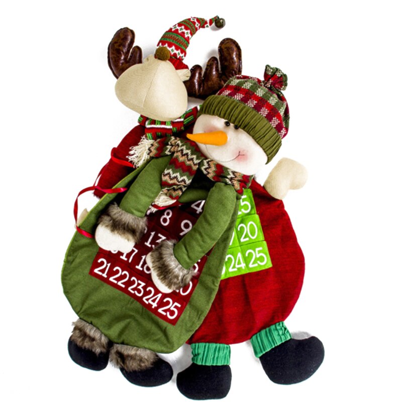 Felt Christmas Advent Calendar With Pockets Wall Hanging Santa Felt Advent Calendar 25 Days Countdown Calendar For Home Decor
