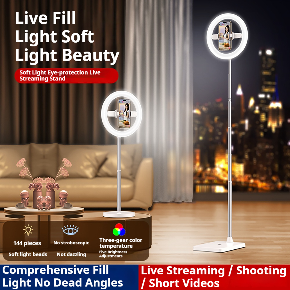 360-- graders roterende fylllys liveopptak spesiell mobiltelefon gulvbrakett skrivebordsfoto selfie video foto live ringlys