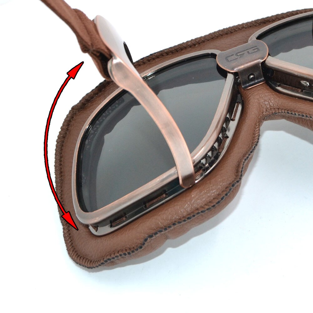 Motocross Vintage Pilot Cruiser Fietsen Fiets Motorcycle Goggles Bril Lederen Brillen Off-Road Voor Helm Pit Drit Fiets