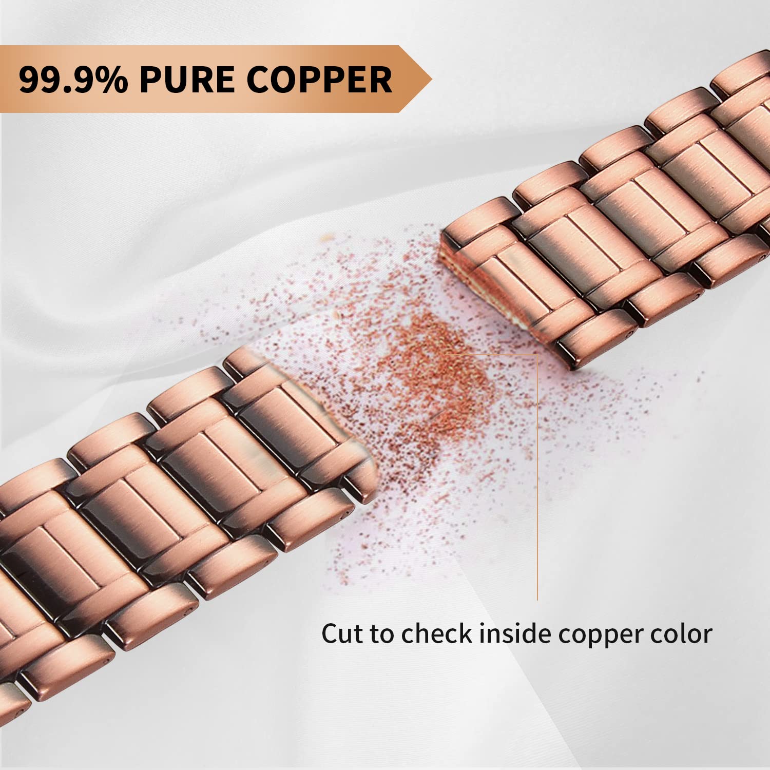 3x Sterkte Koperen Armbanden Voor Mannen Puur Koperen Magnetische Armband Met 3 Rij Neodymium Magneten Verstelbare Lengte Voor Mannen