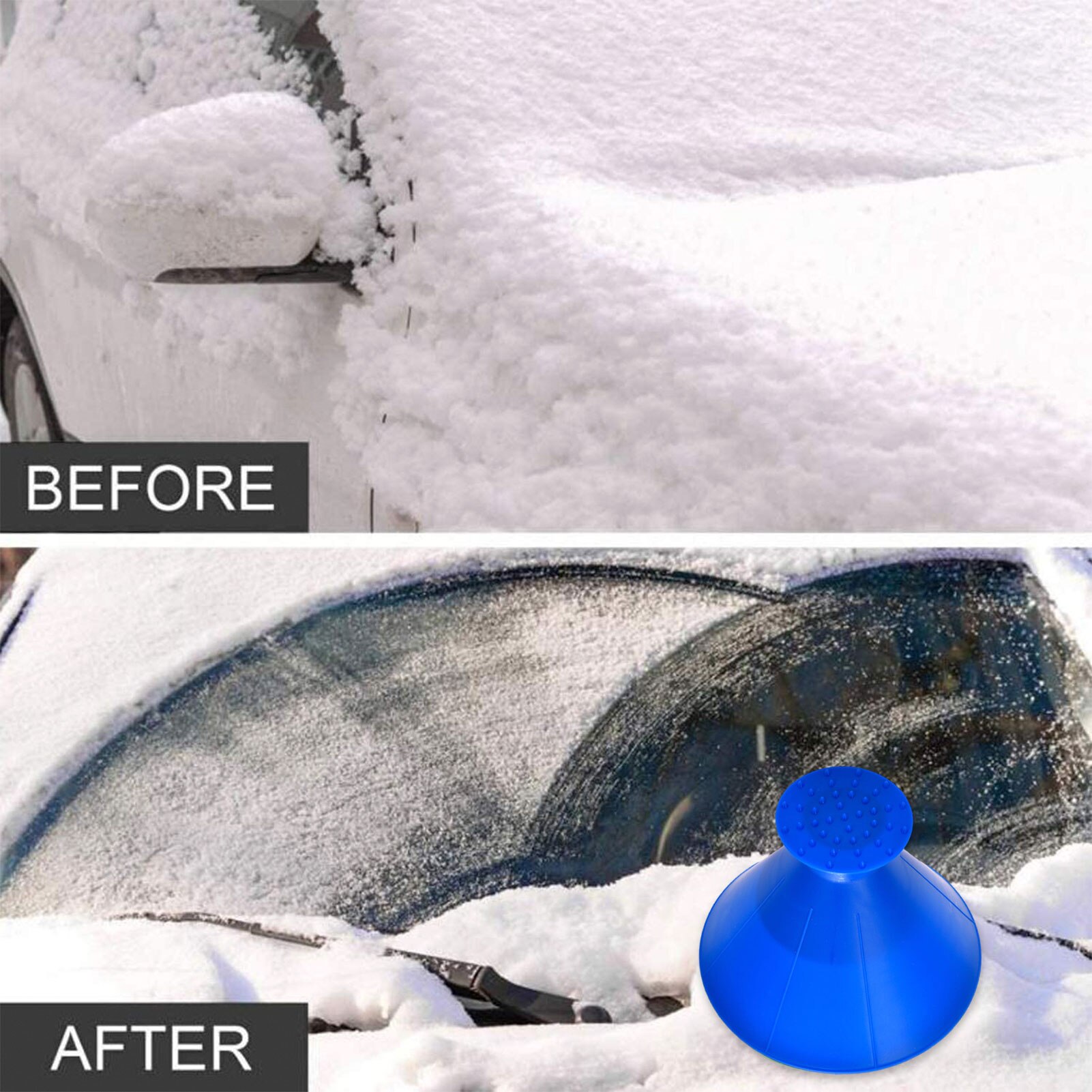 Snow Scraper Windshield Ice Scraper Funnel Snow Remover Window Deicing Tool For Auto Window Outdoor Car-stying Winter Scraper