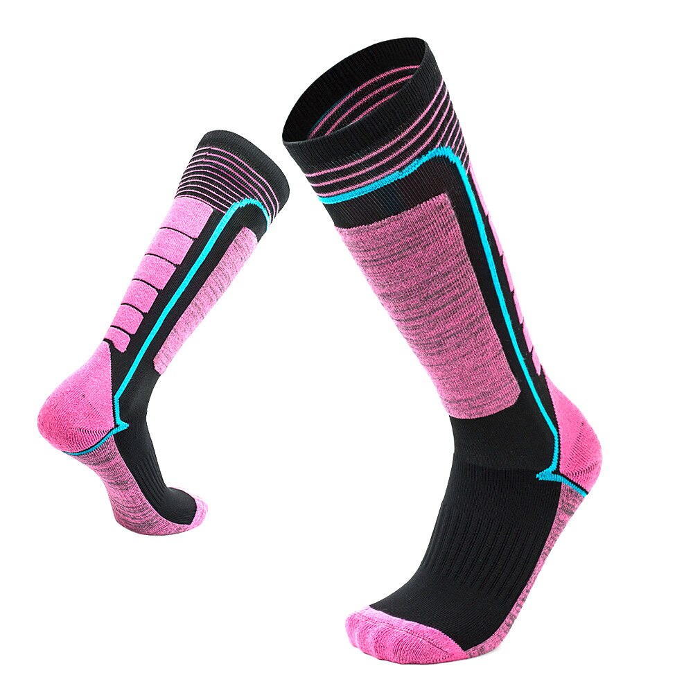 Calcetines deportivos Unisex para deportes de invierno cálidos calcetines térmicos de Camping senderismo esquí Hockey absorción suave y cómoda y transpiración: Red  M