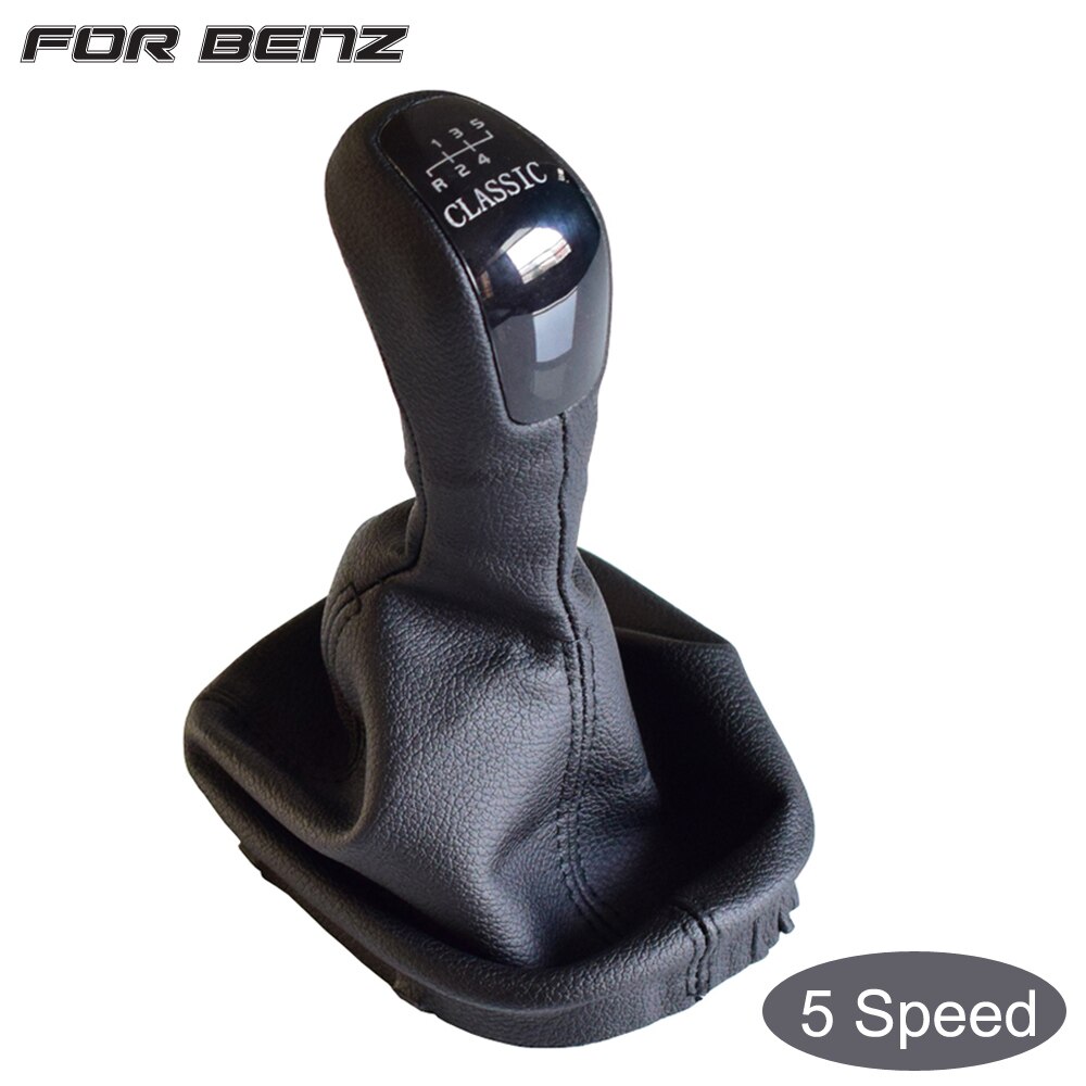 Palanca de cambios Manual para Mercedes Benz Clase C W203 S203, pomo de palanca de cambios de 5 y 6 velocidades, cubierta de bota de cuero, Gaitor, estilo de coche: 5 Speed