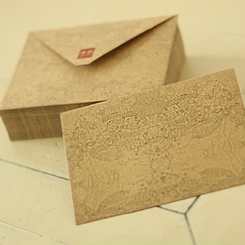 Sobre vintage Retro de Papel Kraft para tarjetas de visita, sobres de de estilo europeo de , , 10 unids/lote