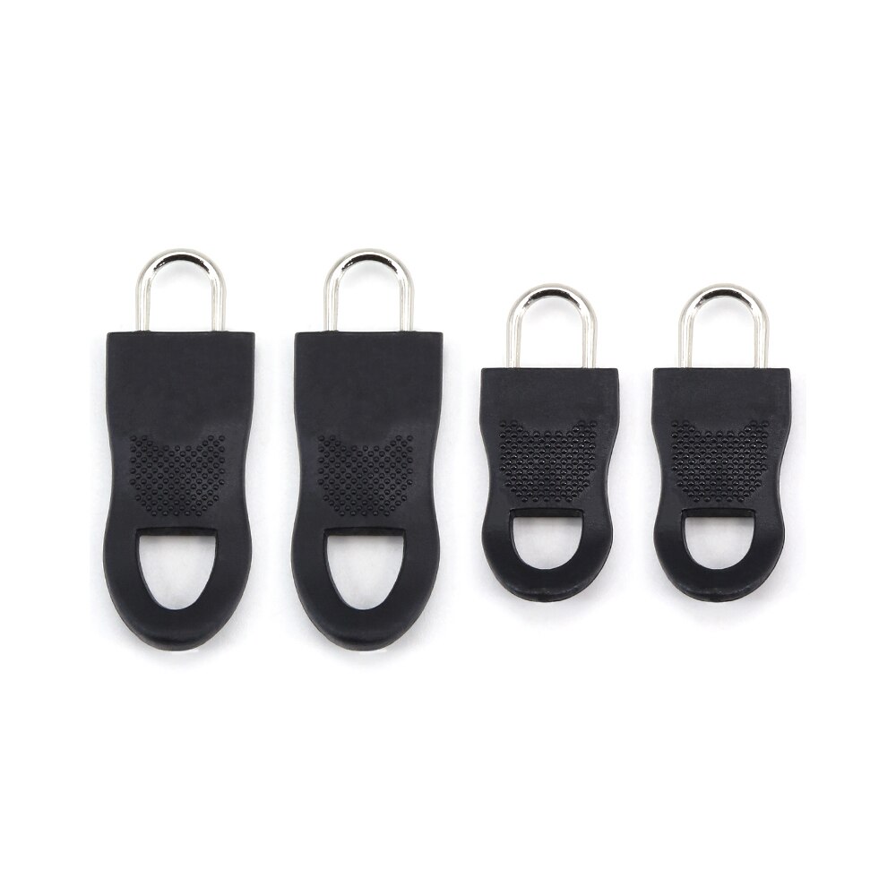 Universal replacement zipper pull head repair kit clothing zipper travel bag luggage backpack zipper pull head holder: AB 4pcs