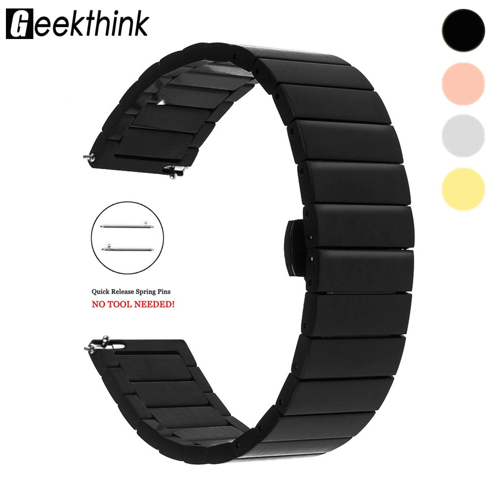 18Mm 20Mm 22Mm Universele Horloge Band Strap Rvs Vervanging Link Armband Voor Samsung Gear S2 Classic s3 Frontier