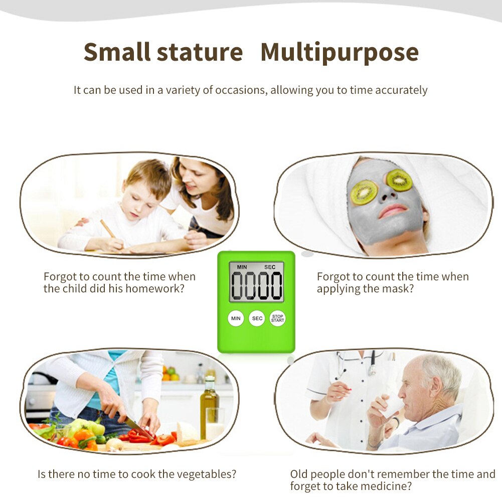 Multifunctional LCD Digital Ultra-thin Timer Sleep Stopwatch Kitchen Count Up Countdown Timer Cooking Baking Reminder Clock#38