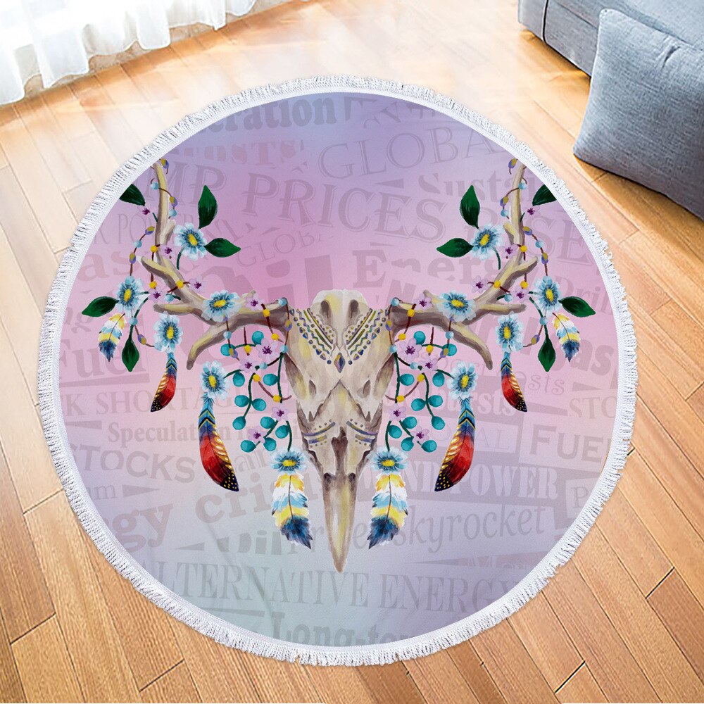 Toalla De playa redonda grande con Mandala De Reno étnico De verano con coloridas almohadillas gruesas De microfibra manta De playa servilleta De Plage