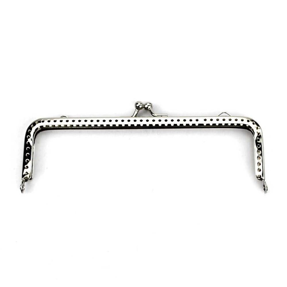 5 pcs/lot 5 sizes Square Glossy Silver basic Metal Purse Frame Kiss Clasp Lock DIY Bag Accessories 6.5/8.5/10.5/12.5/15.5CM: 15.5CM