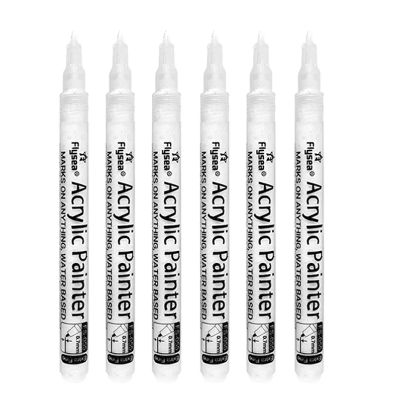 1pc White Acrylic Paint Pen for Rock Painting, Stone, Ceramic, Glass, Wood, Tire, Fabric Metal, Canvas Extra-fine Tip White