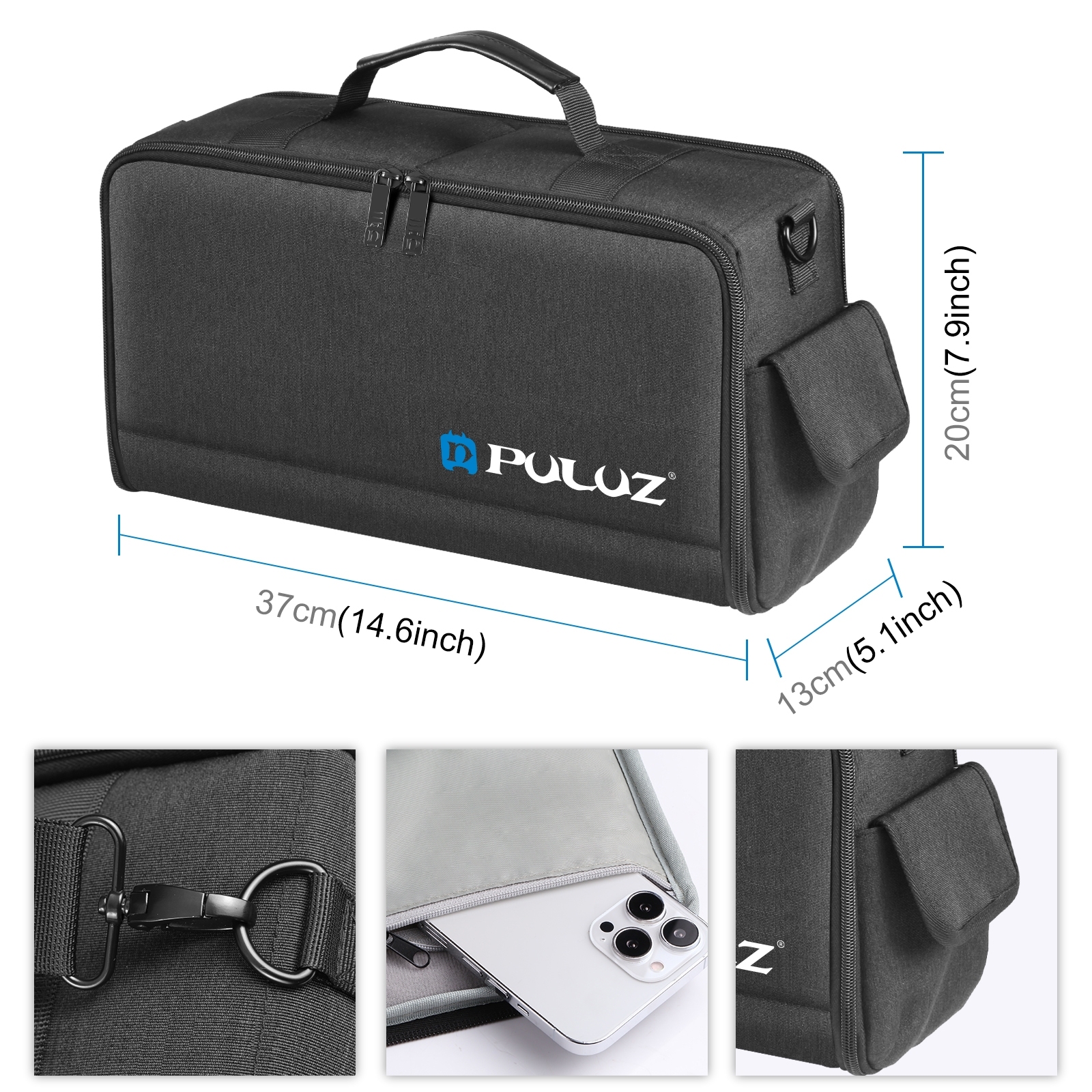PULUZ przenośna kamera torba na ramię Crossbody pamięć cyfrowa na obiektyw