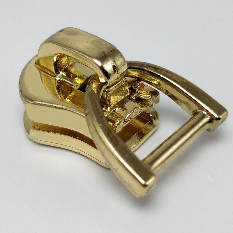 Kit de réparation de fermeture éclair en métal, anneau D, 10 pièces, tirettes pour sac de poche, bricolage, accessoires de couture, 5 #, ZT189: KY053-LightGold