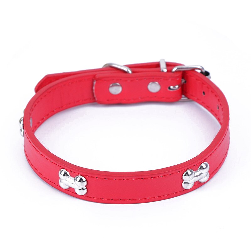 Transer Hond Levert Alligator PU Leer Bot Huisdier Ketting Accessoire Dierenwinkel Halsband Voor Kleine Middelgrote Hond, maat S M L: Rood / M