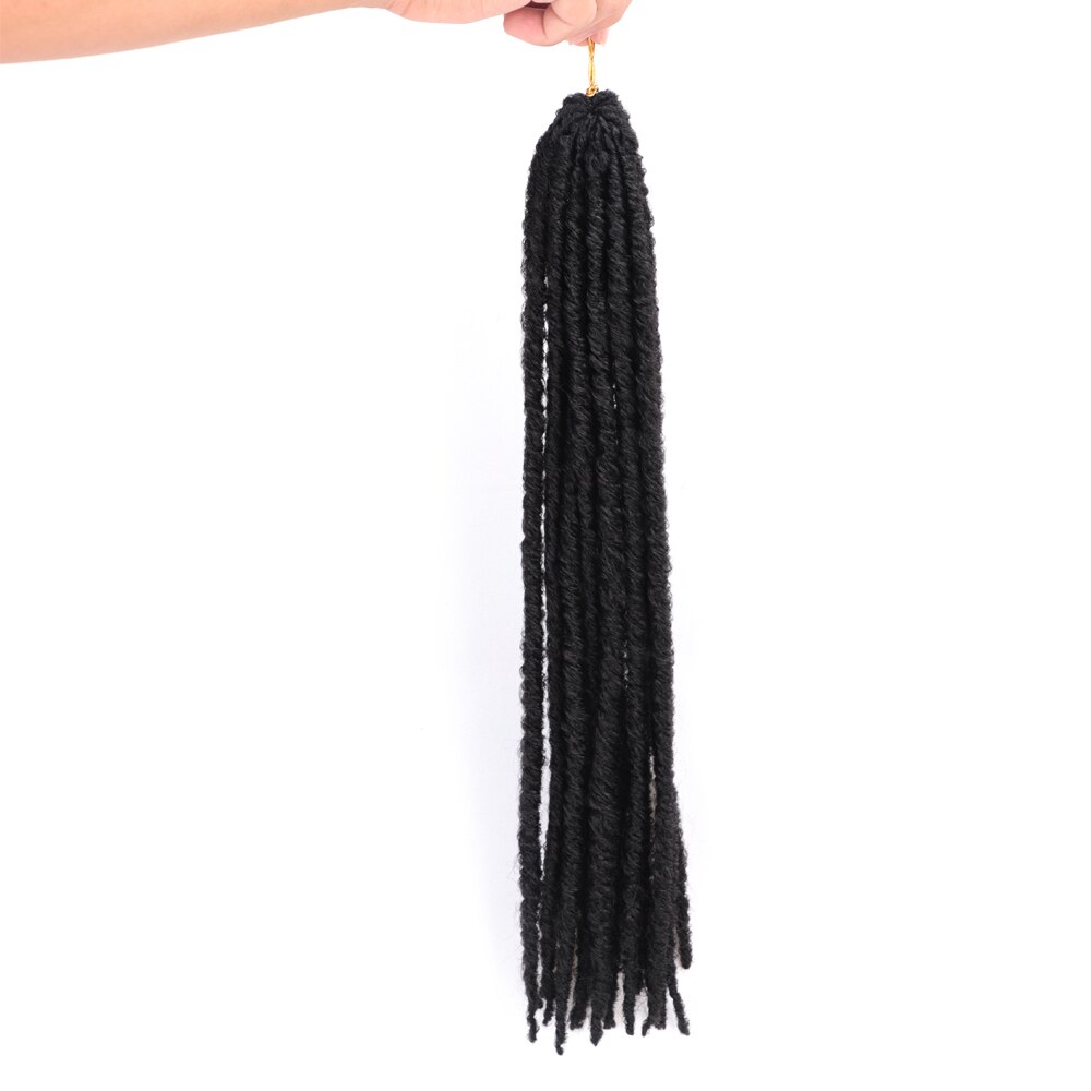 Straight Goddess Locs Crochet Braids Natural Black Color 18"Inches Faux Locs Synthetic Hair 18 stands/Pack Heat Resistant Hair: 9Pcs/Lot