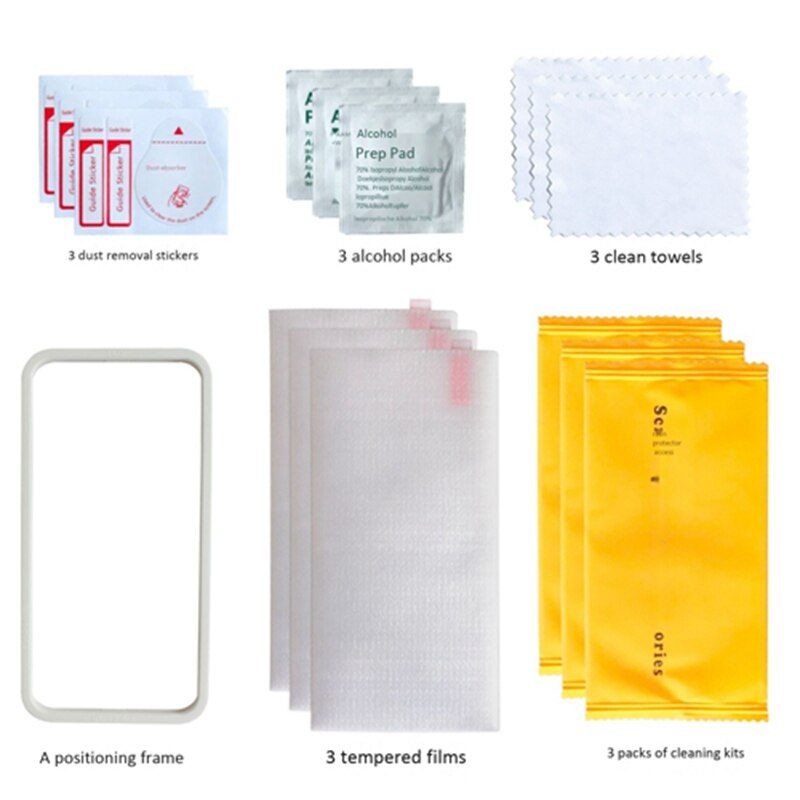 3Pcs Tempered Film 9H Tempered Glass Sn Protector to Send Film Assist