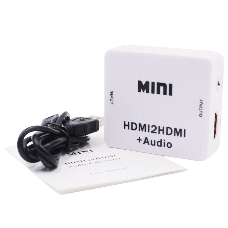 Abkt -1080p hdmi extractor splitter hdmi digital til analog 3.5mm ud o hdmi 2 hdmi