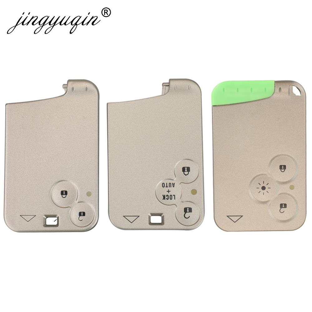 Jingyuqin 2 boutons voiture clé à distance coque de carte à puce étui sans clé pour Renault Laguna Espace remplacement