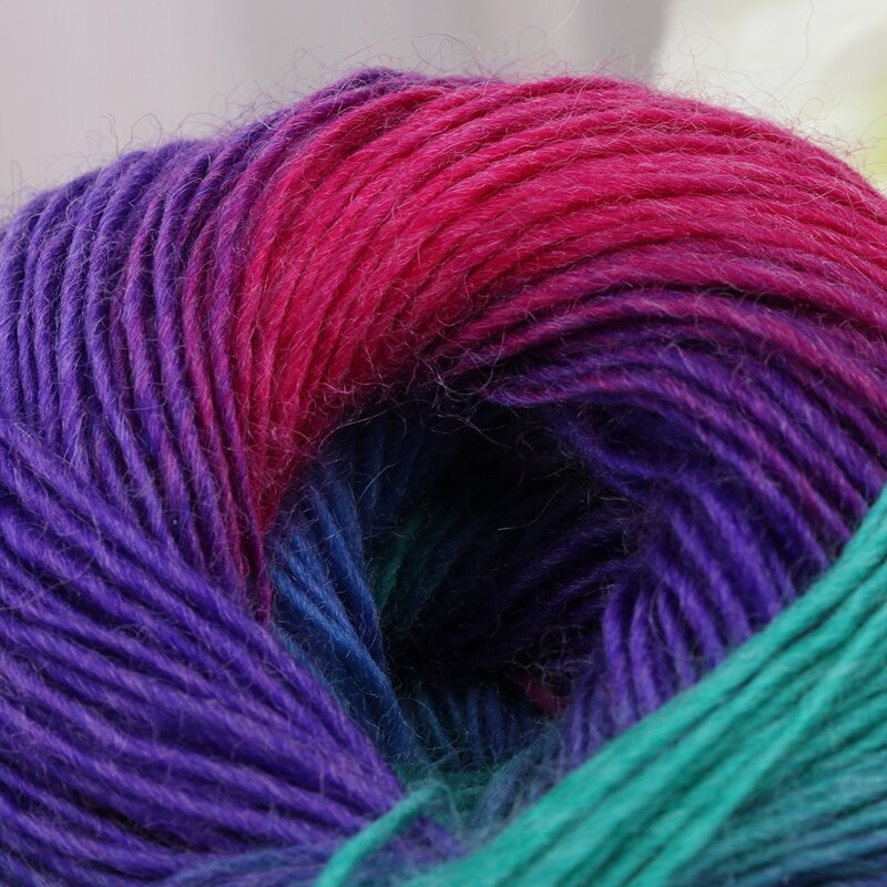 19 kleuren 50g Hand-geweven Regenboog Kleurrijke Gehaakte Kasjmier Wol Blend Garen Breien voor Winter voor weven Trui muts Sjaal Kni